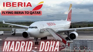 Iberia to Doha  Iberia Economy Class  Madrid  Doha  Airbus A330200  Trip Report [upl. by Airdna]