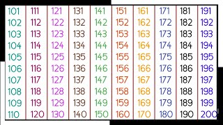 1 to 200 numbers  Counting big numbers  learn to count 1200  1 to 200 [upl. by Atinnek326]