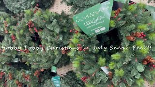 Exploring Hobby Lobbys Christmas Decor in July 2024 [upl. by Anaujait]