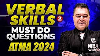 Must do Questions  Verbal Skills 2 for ATMA 2024 [upl. by Benedikt549]