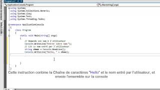 C  Tutoriel 3  Créer une simple application console [upl. by Hcirdeirf]