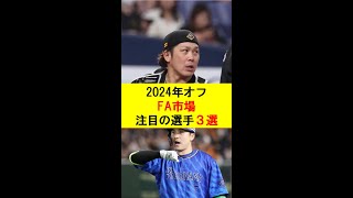 【プロ野球】2024年オフFA市場で注目の選手3選 プロ野球 楽天イーグルス ソフトバンクホークス ベイスターズ shorts [upl. by Kragh]