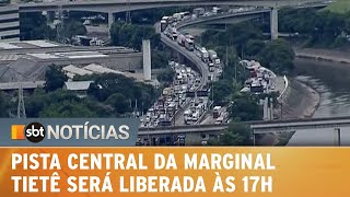 Pista central da Marginal Tietê será liberada as 17h desta 5ª feira 3  SBT Notícias 030222 [upl. by Forlini287]