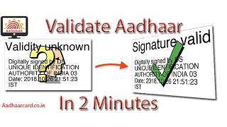 How to Validate Digital Signature on Aadhar Card Easily Hindi  Step by Step Procedure [upl. by Ahsilat]