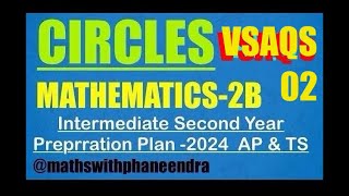 MATHS WITH PHANEENDRA is live circles vsaqs inter second year maths2b preparation plan 2024 AP TS [upl. by Akeihsal]