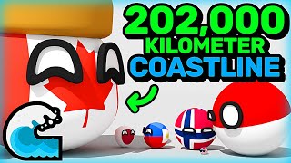 COUNTRIES SCALED BY COASTLINE  Countryballs Animation [upl. by Willet690]