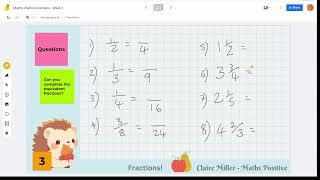 Maths Positive Home Ed Maths  Fractions Week 1 [upl. by Knick942]