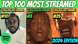 TOP 100 MOST Streamed Rap Songs OF ALL TIME Spotify 2024 UPDATED [upl. by Dorman]