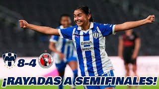 RAYADAS CON GOLEADA A SEMIFINALES LIGA MX APERTURA 2023 CUARTOS DE FINAL FEMENIL  EN ZONA FUT [upl. by Combs]