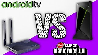 NVIDIA SHIELD TV vs H96 MAX V58  New Super Mario Bros Wii  DOLPHIN MMJR [upl. by Yesrod48]