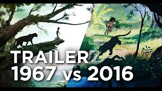 The Jungle Book Trailer  1967 vs 2016 ComparisonSide by Side [upl. by Halilak]