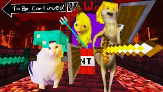 CURSED MEME CATS VS DOGS FUNNY BATTLE IN MINECRAFT  Part 1 [upl. by Noseimaj286]