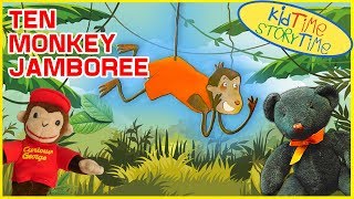 Kids Books Read Aloud TEN MONKEY JAMBOREE [upl. by Princess]