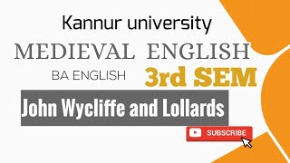 Old english to Medieval English periodJohn Wycliffe and lollardskannur university [upl. by Guido]