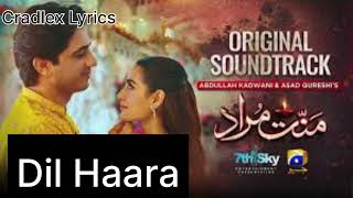 Dil Haara  Asim Azhar  Full OST  Mannat Muraad  Cradlex Lyrics [upl. by Casta]