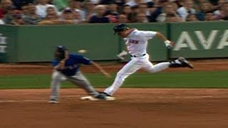 TEXBOS Ellsbury legs out first hit in Majors [upl. by Ladnor]