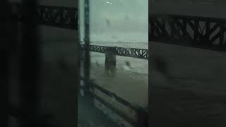 Nice view of Godavaribridgetrending nature river godavari bridge when raining fantastic [upl. by Hauger]