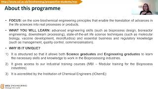 Introduction to MSc Biochemical Engineering at UCL with Dr Petra Hanga [upl. by Aurelea]