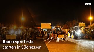 Bauernproteste starten in Südhessen [upl. by Oos]