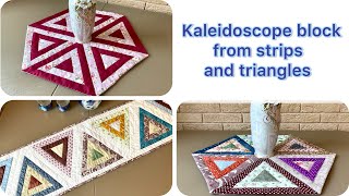 Triangle amp Strip Fusion Quilted Table Runner Tutorial We Sew Without Paper [upl. by Elehcim]