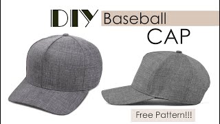 DIY Baseball Cap  How to make Baseball Hat Free Pattern [upl. by Eveline931]