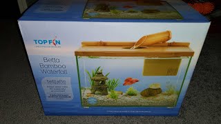 Top Fin Betta Bamboo Waterfall tank unboxing [upl. by Warenne372]