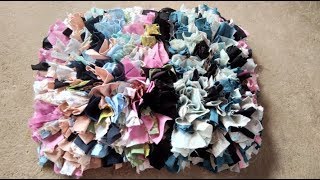 DIY doormat making doormat out of unused cloths or pieces of fabrics retaso [upl. by Oicnerolf]