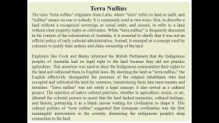 terra nullius Postcolonial Studies [upl. by Sabba]