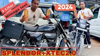 1 liter Mileage Test Hero Splendor Plus Xtec 20 2024 real average video  top speed  iBS brake [upl. by Ahseyk]