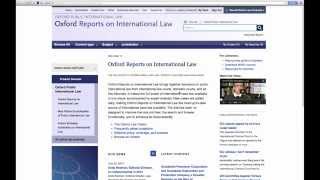 How to Use Oxford Reports on International Law [upl. by Beryle]