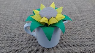 Origami Sunflower  Origami Tutorial [upl. by Kusin971]