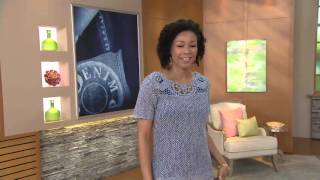 Denim amp Co Marled Crochet Short Sleeve Sweater with Scoopneck on QVC [upl. by Aretse]