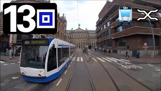 🚊 GVB Amsterdam Tramlijn 13 Cabinerit Remise Havenstraat Geuzenveld  Centraal Station Driver view [upl. by Minardi]