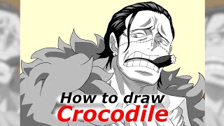 How to draw Crocodile  One Piece  Step by step Tutorial [upl. by Tjon]