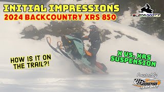 2024 SkiDoo Backcountry XRS 850  Initial Thoughts After 500 KMs  On Trail Handling  X vs XRS [upl. by Ellord511]