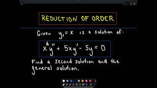 ❖ Reduction of Order Basic Example in Differential Equations ❖ [upl. by Nyraa395]