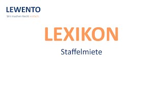 Lexikon Staffelmiete [upl. by Thorlie]