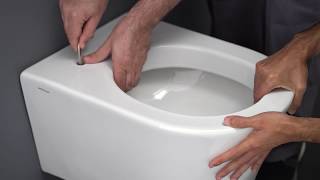 Sanindusa  How to install a wall hung toilet with a hidden fixation [upl. by Chaille62]