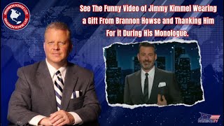 Jimmy Kimmel Wearing a Gift From Brannon Howse [upl. by Aniarrol]