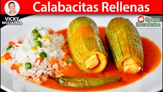 CALABACITAS RELLENAS  Vicky Receta Facil [upl. by Myrtia]