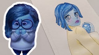 how to draw Sadness with watercolor  watercolor drawing tutorial  anime girl drawing [upl. by Fortunio]