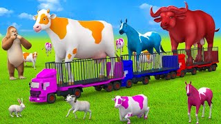 Color Cows Crocodiles and Horse Farm Adventures Farm Animals Comedy Video Collection 3D Cartoons [upl. by Gualtiero]