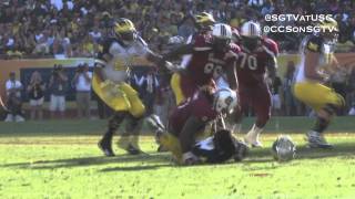 Clowneys HUGE Hit vs Michigan in Outback Bowl [upl. by Ripp32]