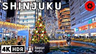 Christmas in Shinjuku Tokyo  4K HDR Spatial Audio [upl. by Ynffit]