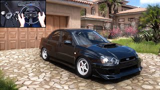 Subaru Impreza WRX STI RWD Conversion Drifting  Forza Horizon 5  Steering Wheel Gameplay [upl. by Nnylirehs]