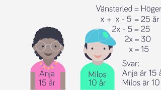 Ekvationslösning  Enkel ekvationslösning  Åk 6 [upl. by Esyahc101]