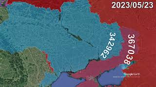 Russian Invasion of Ukraine Every Day to April 1st 2024 using Google Earth [upl. by Ahsehat]