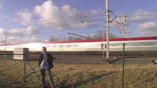 Thalys passing by at 300 kmh [upl. by Laitselec]