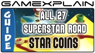 New Super Mario Bros U  All Superstar Road Star Coins 27 amp Secret Exits Guide amp Walkthrough [upl. by Ellivro]