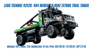 LEGO 42129 4x4 MercedesBenz Zetros Trial Truck Indepth Review Speed Build amp Parts List [upl. by Montana]